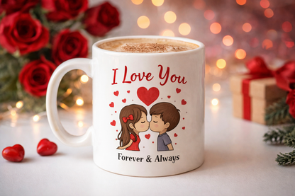 Love Message Ceramic Coffee Mug – Romantic Anniversary & Valentine's Gift