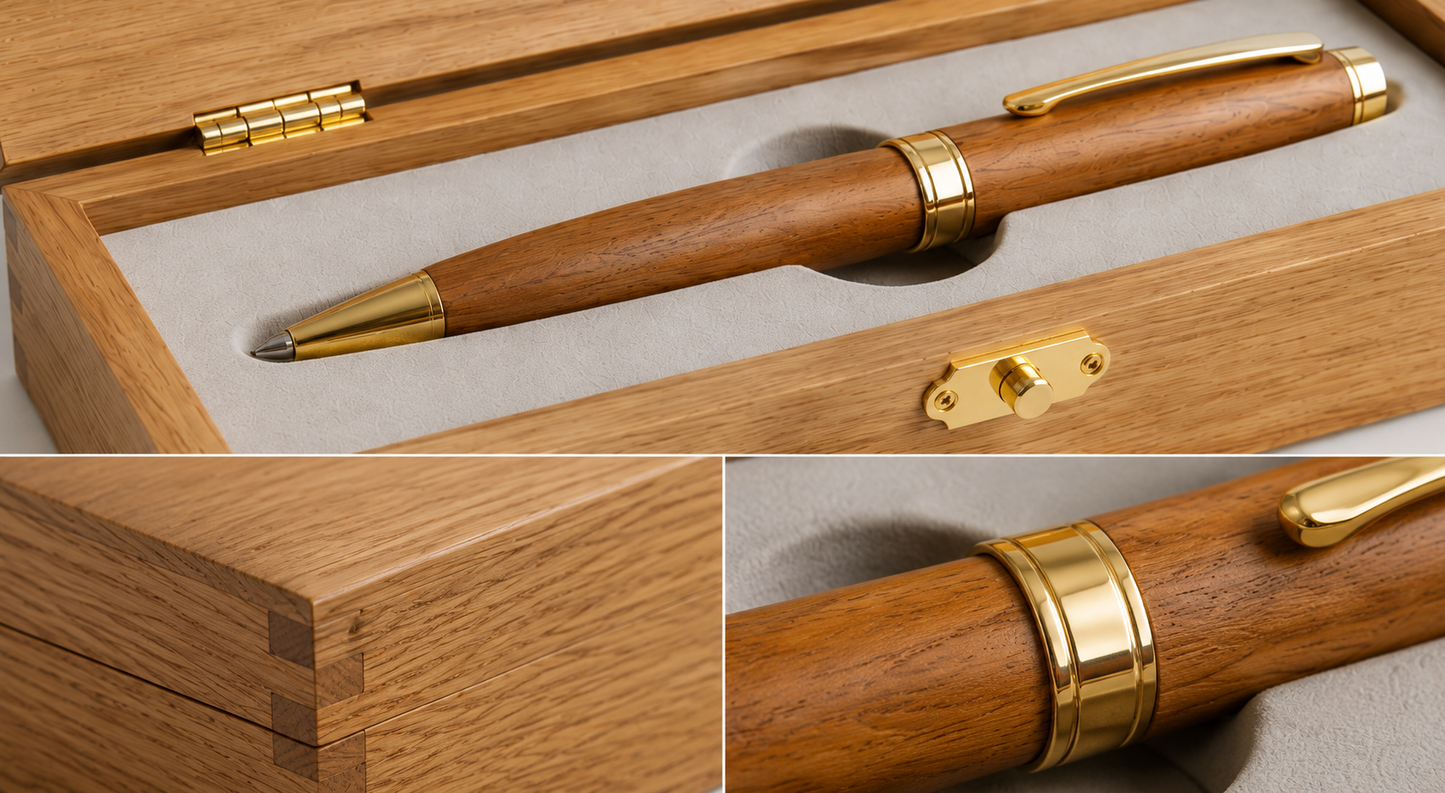 Luxury Wooden Pen Gift Set – Custom Engraved Presentation Box