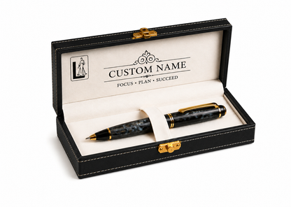 Luxury Black Marble Pen Gift Set – Custom Engraved Executive Pen Box