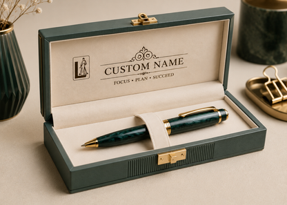 Luxury Olive Green Pen Gift Set with Executive Presentation Box
