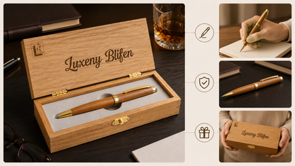 Luxury Wooden Pen Gift Set – Custom Engraved Presentation Box