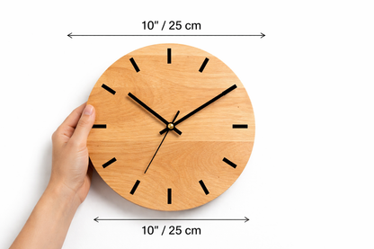 Minimalist Wooden Wall Clock – Silent Quartz Modern Home Decor