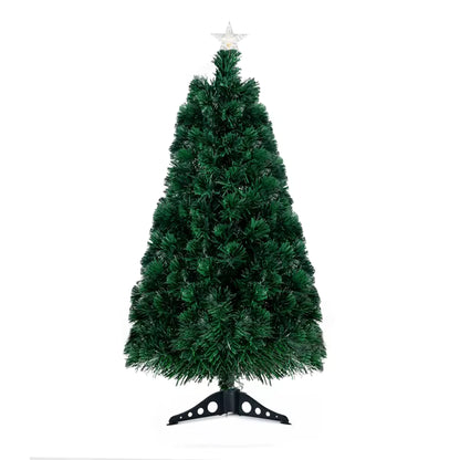 90cm White Fibre Optic Christmas Tree with Star Top – Colour-Changing LED Mini Christmas Tree