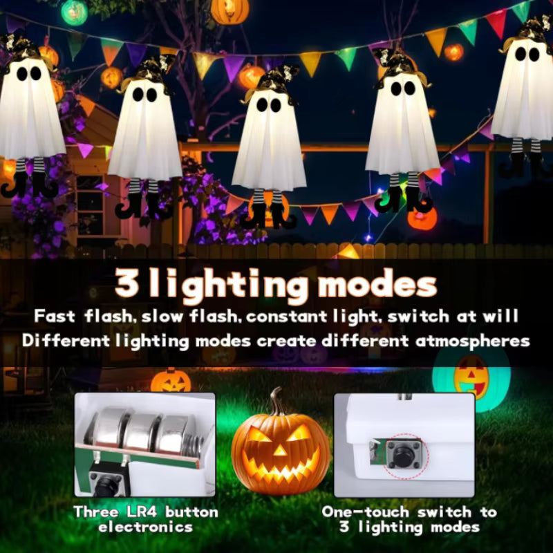 1/3pcs Halloween LED Light Up Witch Ghost Hanging Horror Ornaments Lamp for Home Outdoor / indoor
