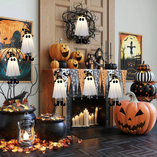 1/3pcs Halloween LED Light Up Witch Ghost Hanging Horror Ornaments Lamp for Home Outdoor / indoor