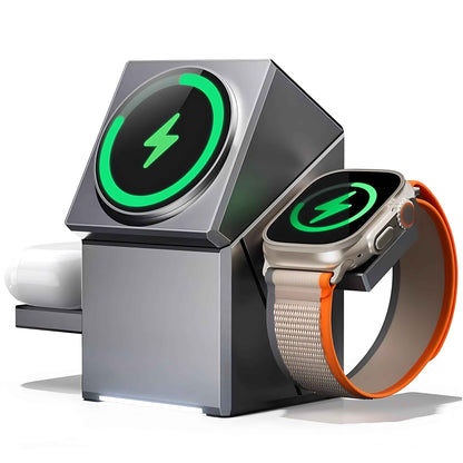 3-in-1 Fast Wireless Charging Station – 30W Magnetic Charging Dock