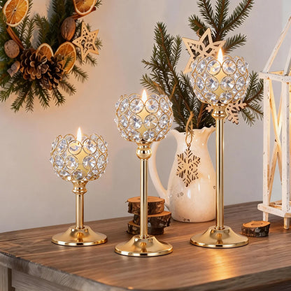 Glass Tealight Candle Holder – Elegant Metal Stand
