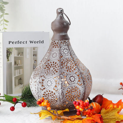 Moroccan Metal Table Lantern Lamp Retro Battery LED