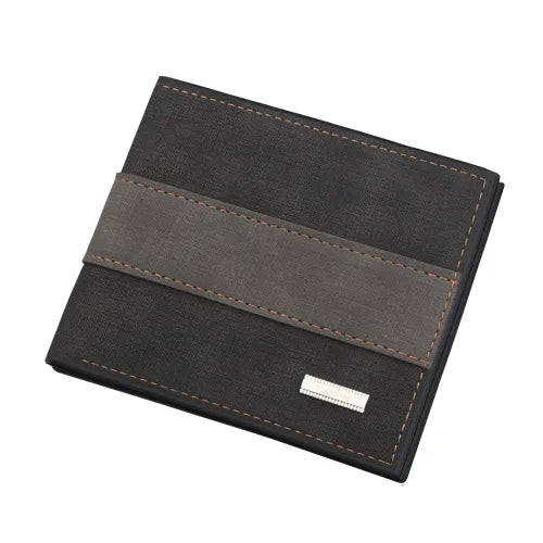 Slim PU Leather Wallet for Men with Zipper Coin Pocket, Card Holder & Cash Pocket